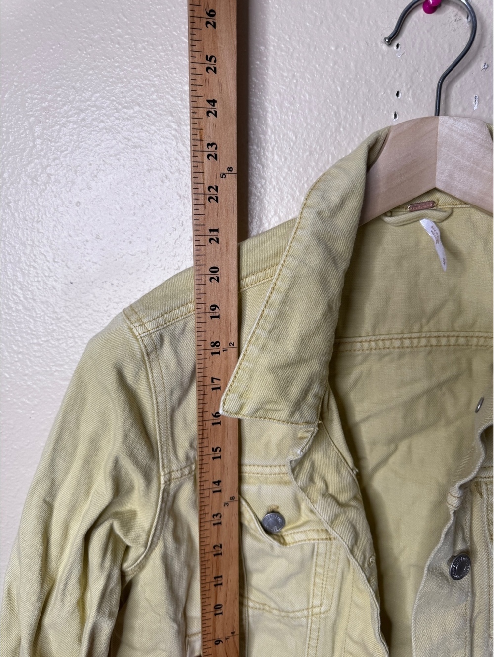 Free People Womens S Yellow Denim Trucker Jacket 100% Cotton - Picture 4 of 6